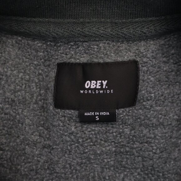 Obey Men's S Green‎ Crewneck Graphic Pullover Long Sleeve Fleece Stretch Sweater - Picture 11 of 13